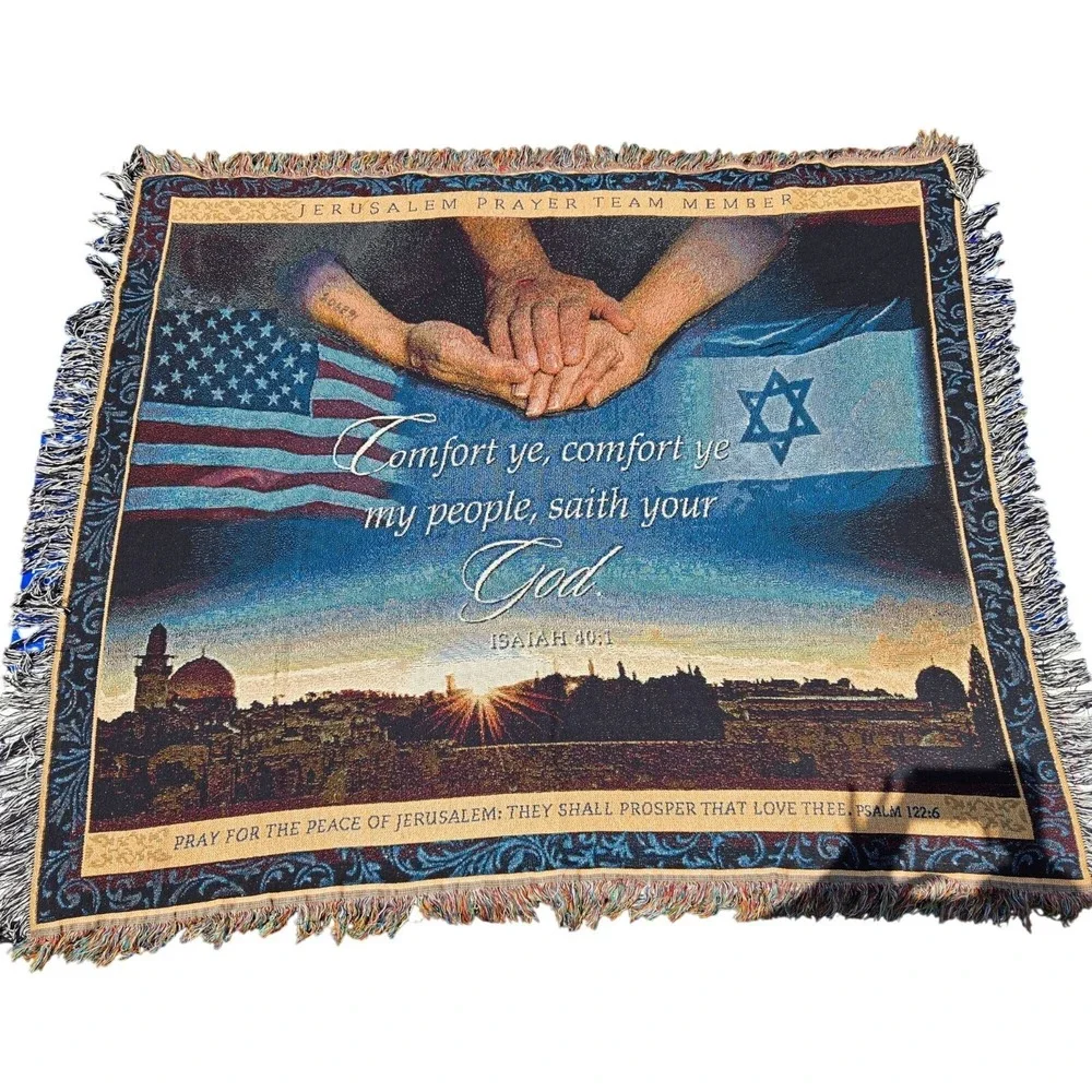 Tapestry Throw Blanket Jerusalem Prayer Team Isaiah 40:1 51